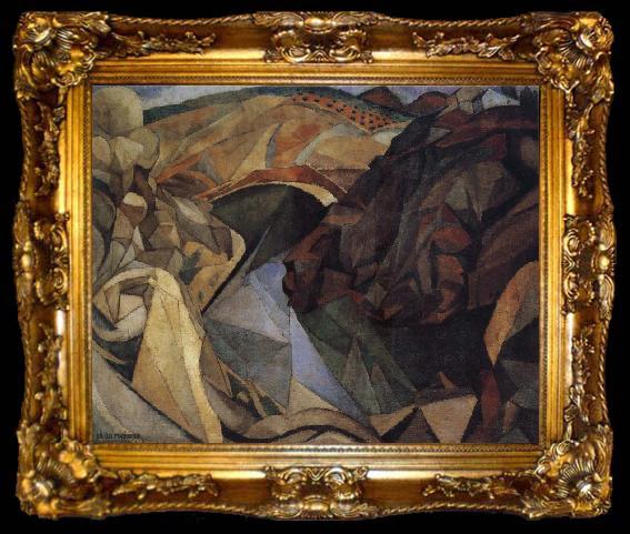 framed  Diego Rivera Landscape of Spanish, ta009-2